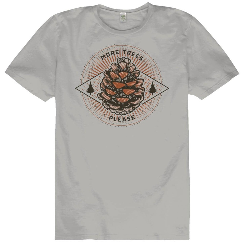 More Trees Please Organic Gray Graphic T-Shirt